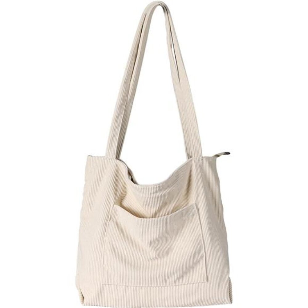 Corduroy Tote Bag for Women Large Shoulder Hobo Bag Work Shopping Casual Purse